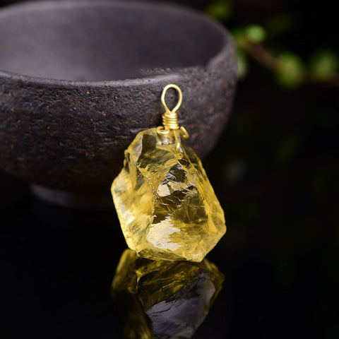 Yellow Crystal Ciritine Pandent