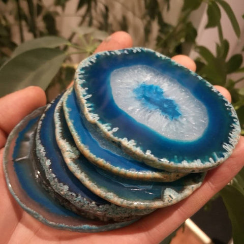 Agate Slices Coaster Crystal Cluster