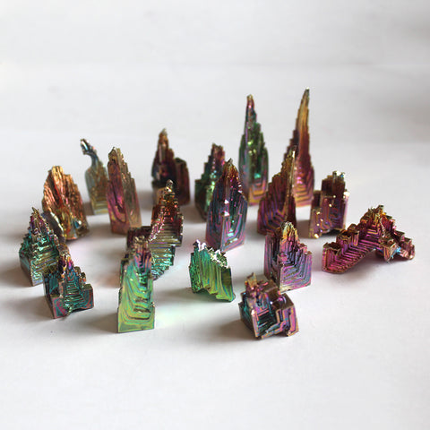 Natural Green Metal  Bismuth Crystal