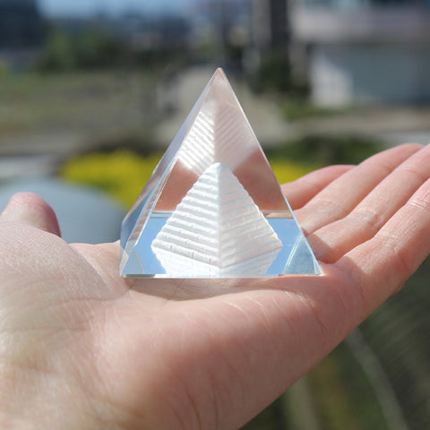 3D Crystal Glass Egypt Pyramid Feng Shui