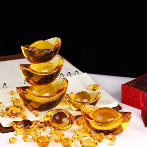 Chinese Ancient Gold Ingot Feng Shui