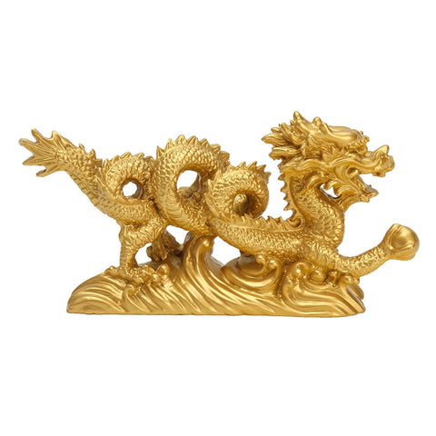 Chinese Geomancy Gold Dragon Figurine
