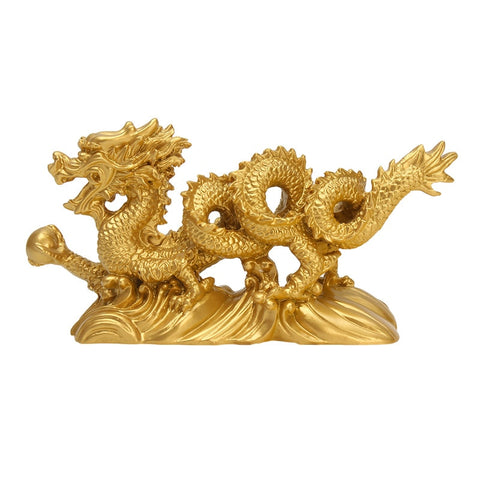 Chinese Geomancy Gold Dragon Figurine