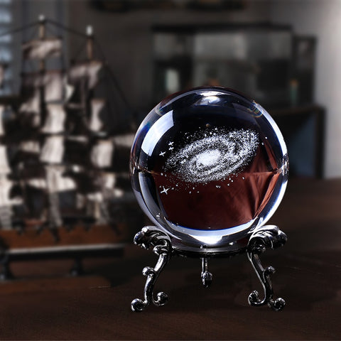 3D Laser Engraved Galaxy Glass Ball