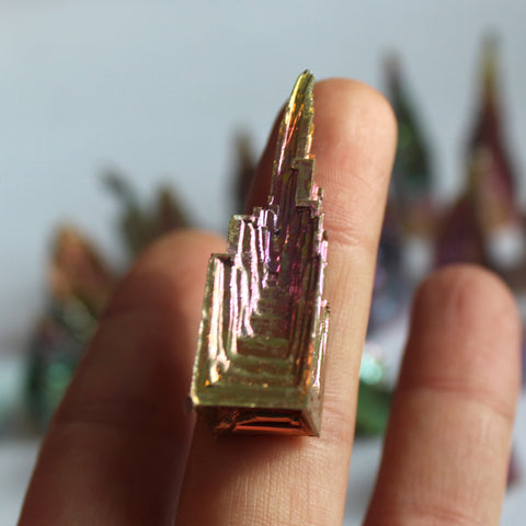 Natural Green Metal  Bismuth Crystal